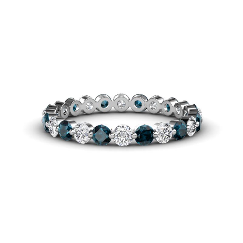 Valerie 3.00 mm Blue and White Diamond Eternity Band 