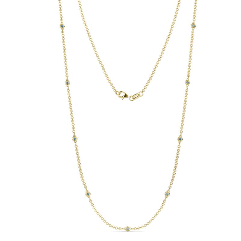 Adia (9 Stn/2mm) Aquamarine on Cable Necklace 