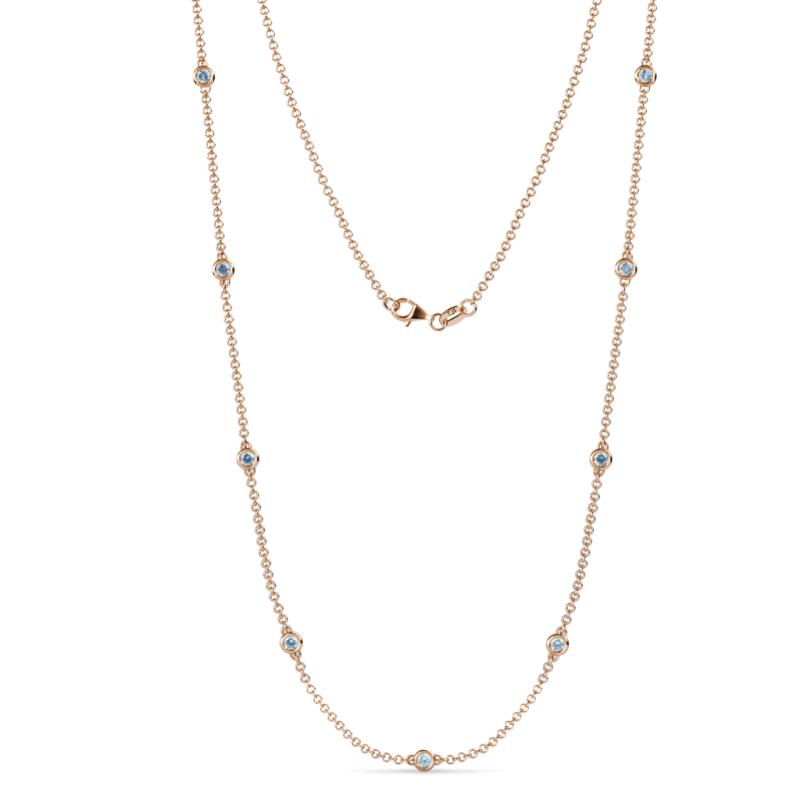 Adia (9 Stn/2.7mm) Aquamarine on Cable Necklace 