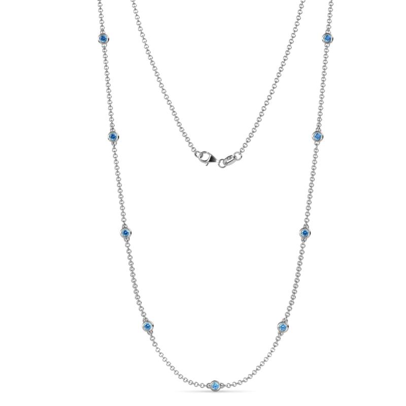 Adia (9 Stn/2.7mm) Blue Topaz on Cable Necklace 