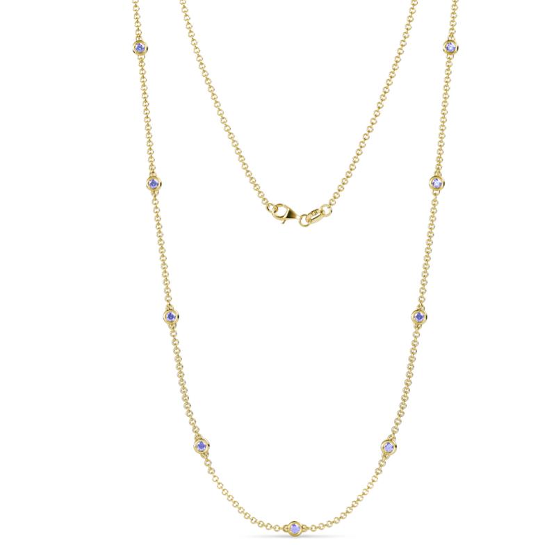 Adia (9 Stn/3mm) Tanzanite on Cable Necklace 