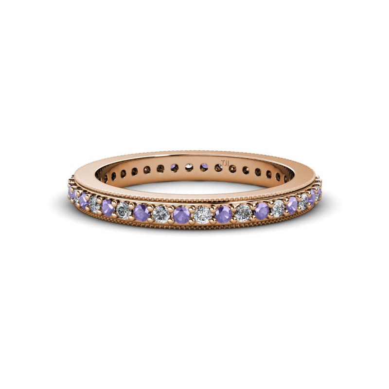 Caitlin 1.60 mm Iolite and Diamond Eternity Band 