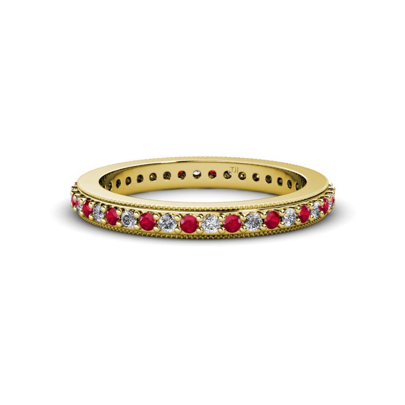 Caitlin 1.60 mm Ruby and Diamond Eternity Band 