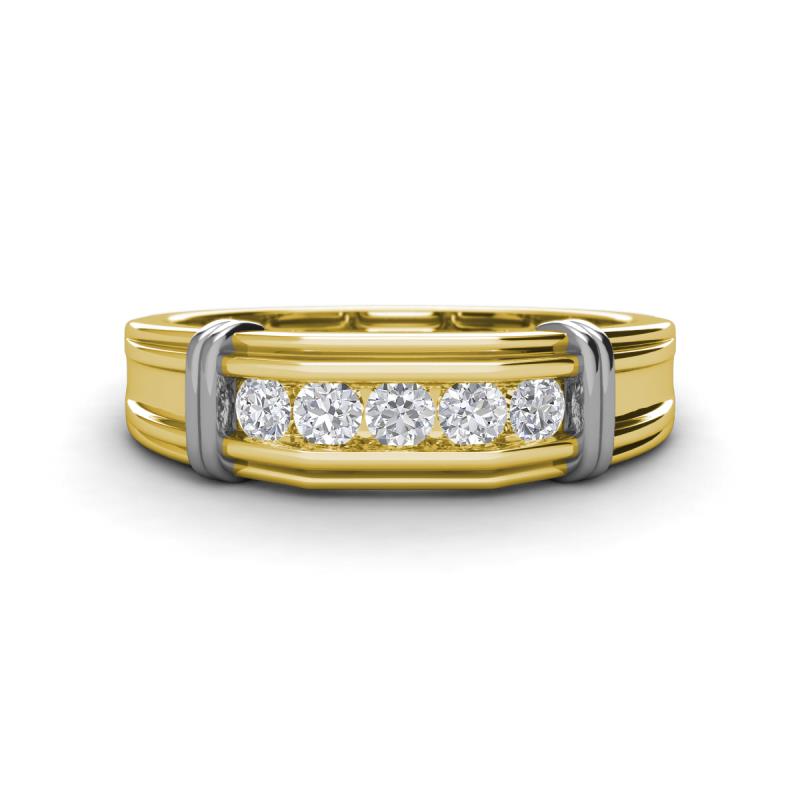 Kevin 0.53 ctw White Sapphire Men Wedding Band (7.80 mm) 
