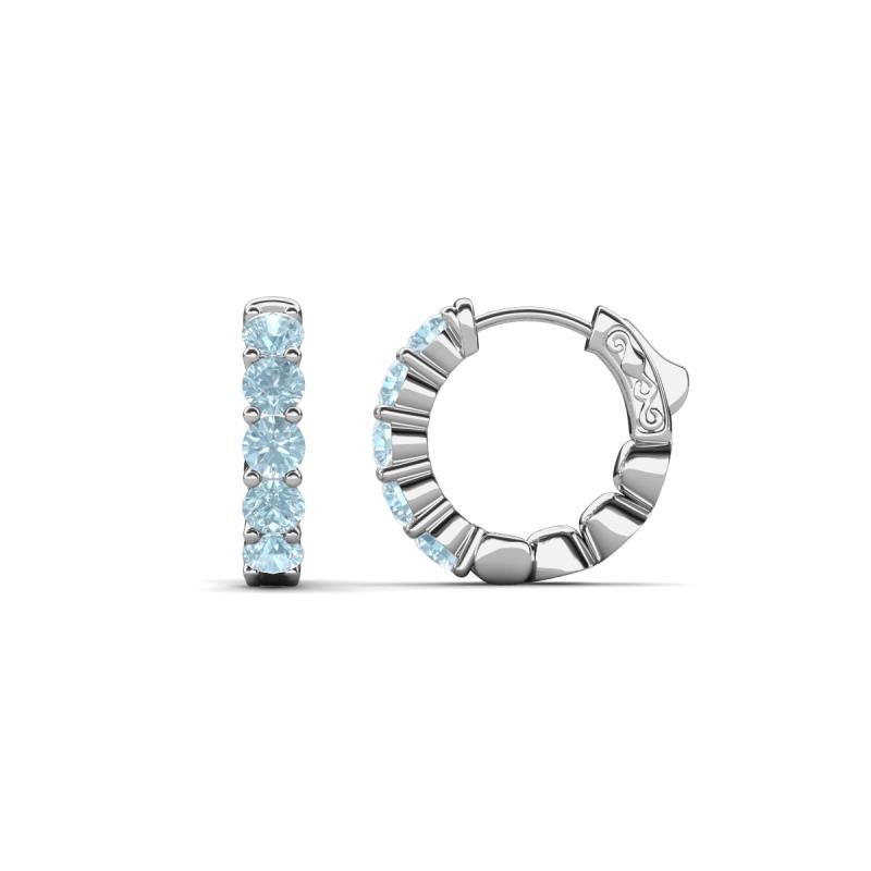 Anika 0.80 ctw Aquamarine (3.00 mm) Huggie Earrings 