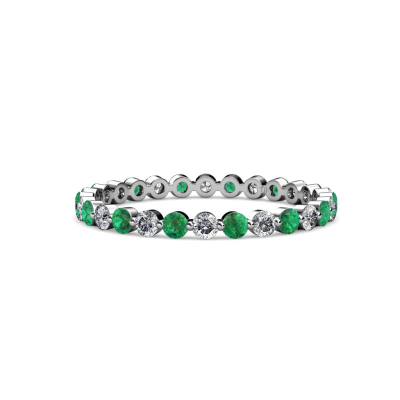 Valerie 2.40 mm Emerald and Diamond Eternity Band 