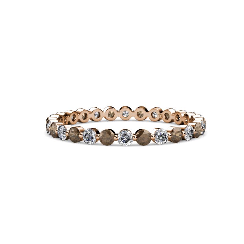 Valerie 2.40 mm Smoky Quartz and Diamond Eternity Band 