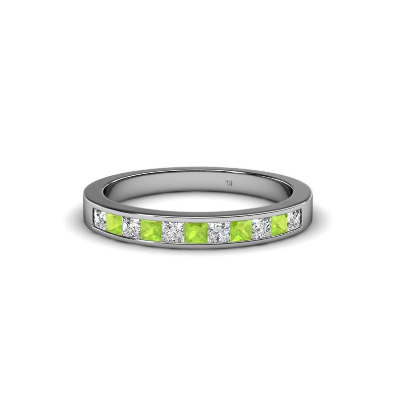 peridot and diamond wedding band