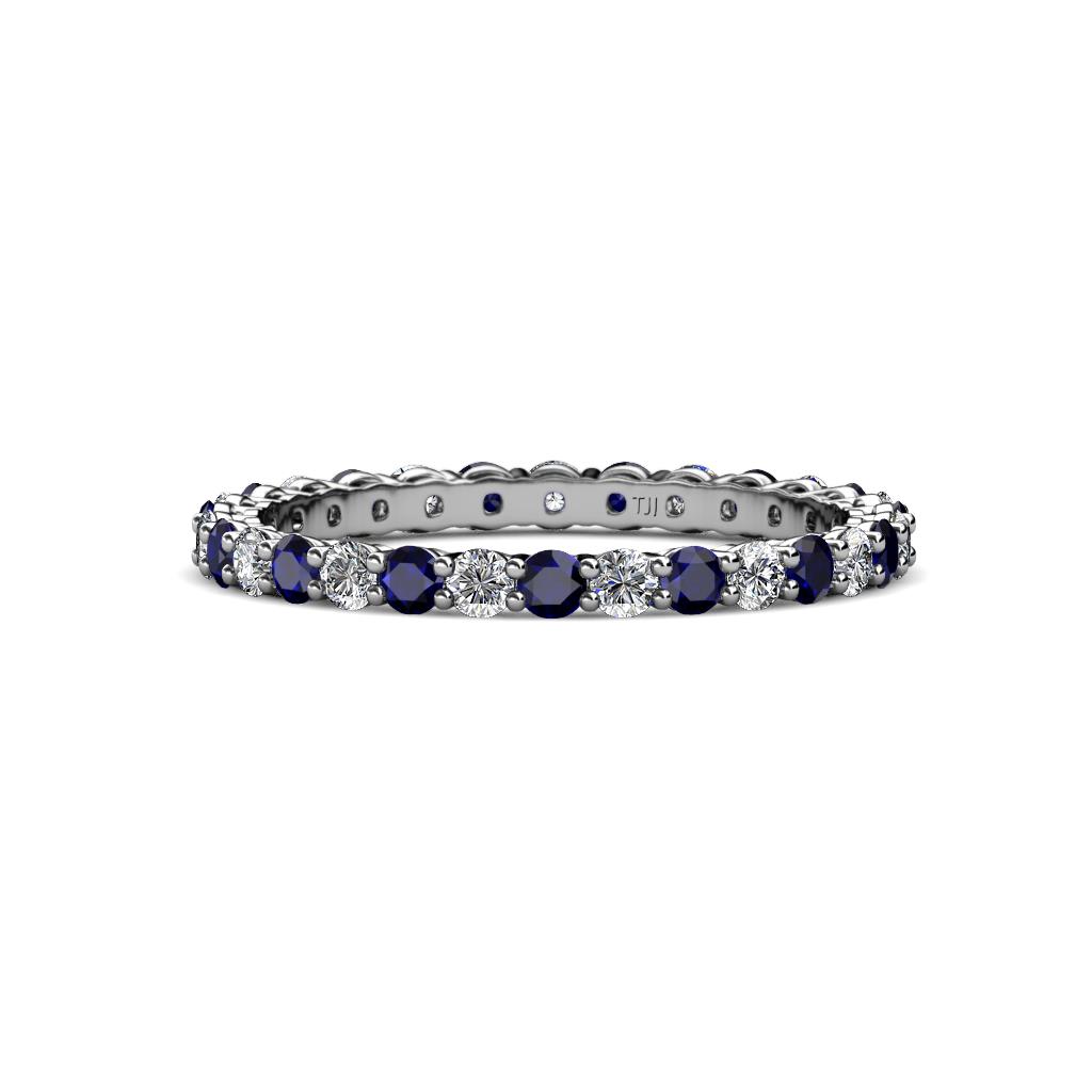 Evelyn 2.00 mm Blue Sapphire and Diamond Eternity Band 