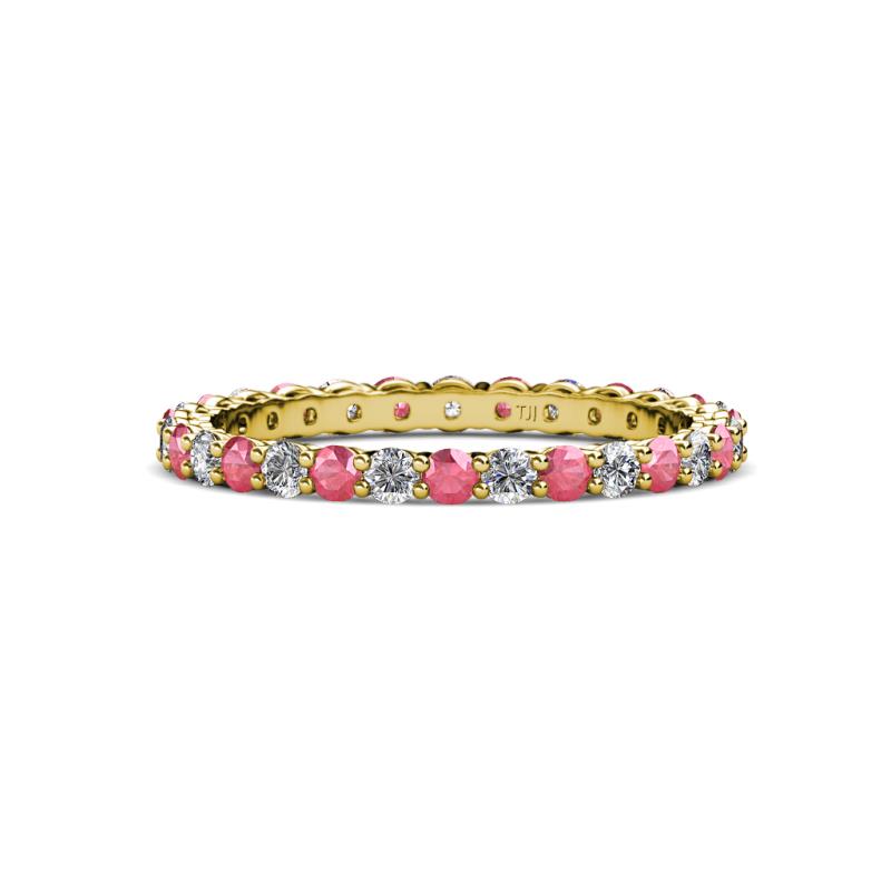 Evelyn 2.00 mm Pink Tourmaline and Diamond Eternity Band 
