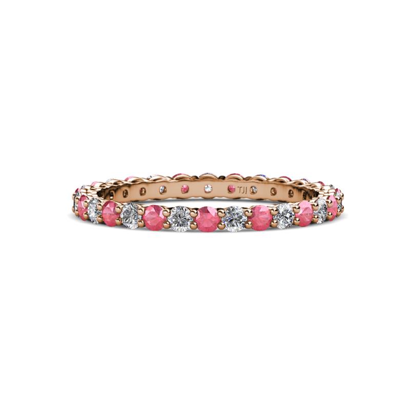 Evelyn 2.00 mm Pink Tourmaline and Diamond Eternity Band 