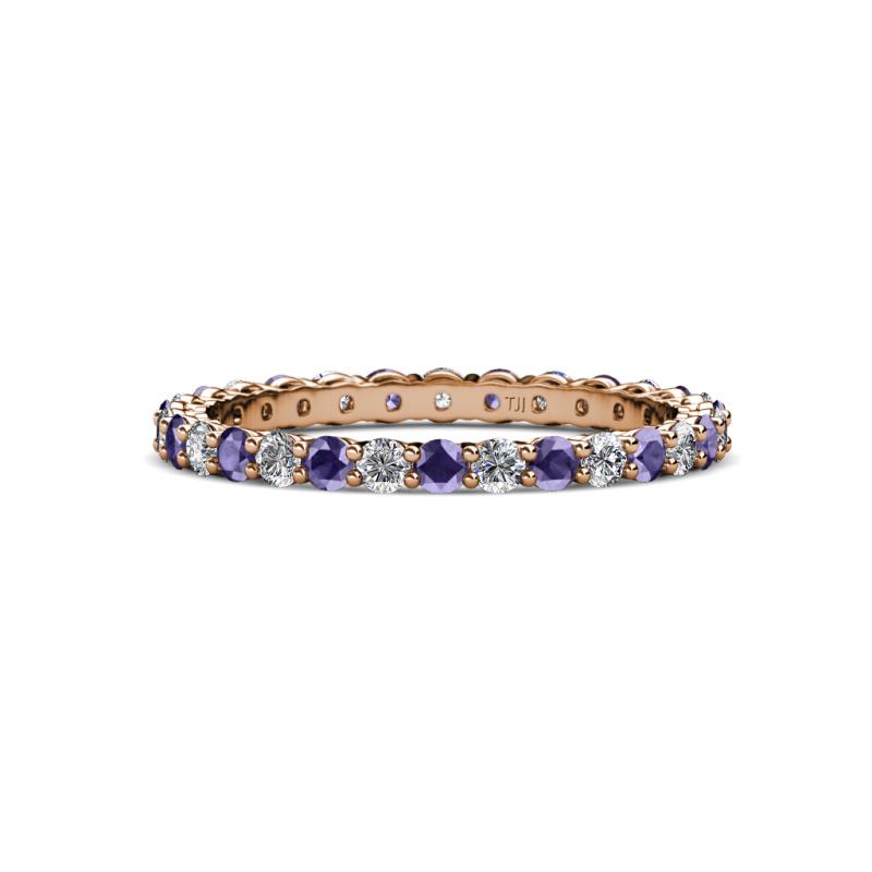 Evelyn 2.00 mm Iolite and Diamond Eternity Band 