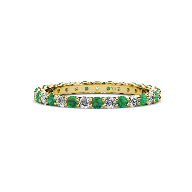 Evelyn 2.00 mm Emerald and Diamond Eternity Band 