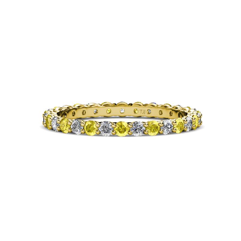 Evelyn 2.00 mm Yellow Sapphire and Diamond Eternity Band 