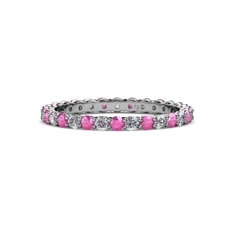 Evelyn 2.00 mm Pink Sapphire and Diamond Eternity Band 