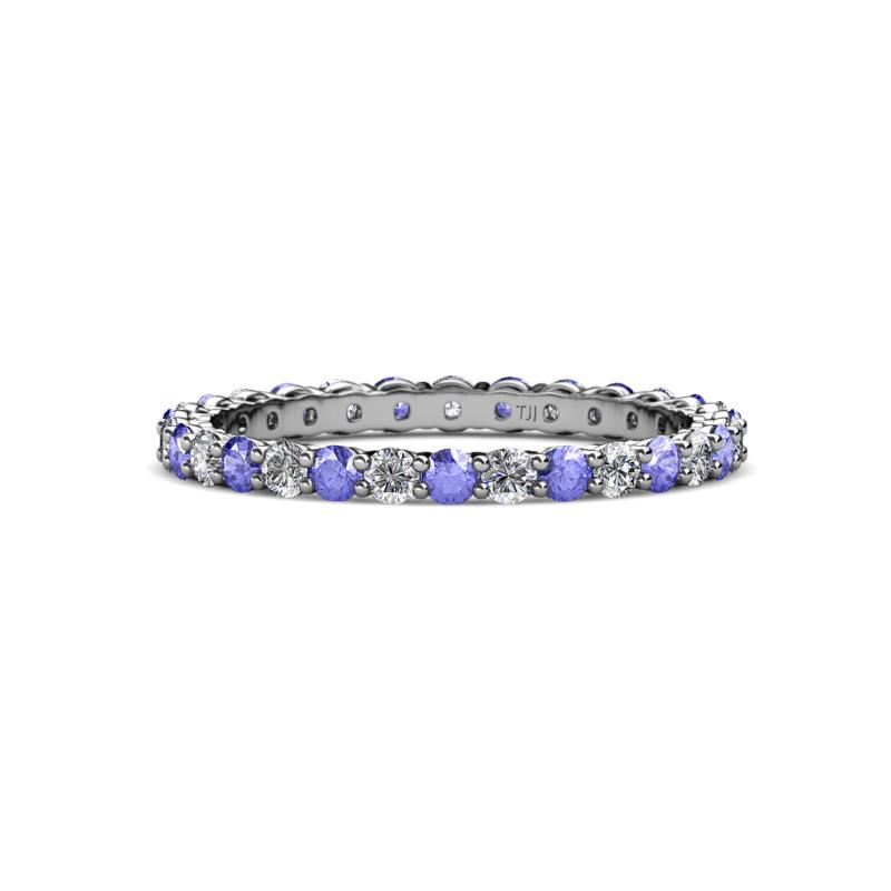Evelyn 2.00 mm Tanzanite and Diamond Eternity Band 