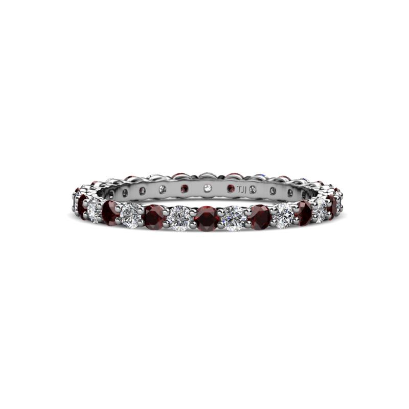 Evelyn 2.00 mm Red Garnet and Diamond Eternity Band 