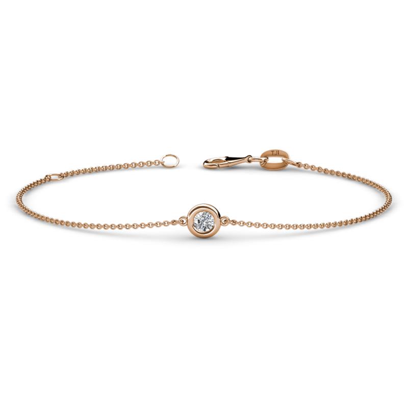Alys (3.5 mm) Round Lab Grown Diamond Solitaire Station Minimalist Bracelet 