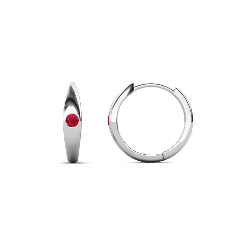 Anissa Ruby Dome Women Huggie Earrings 