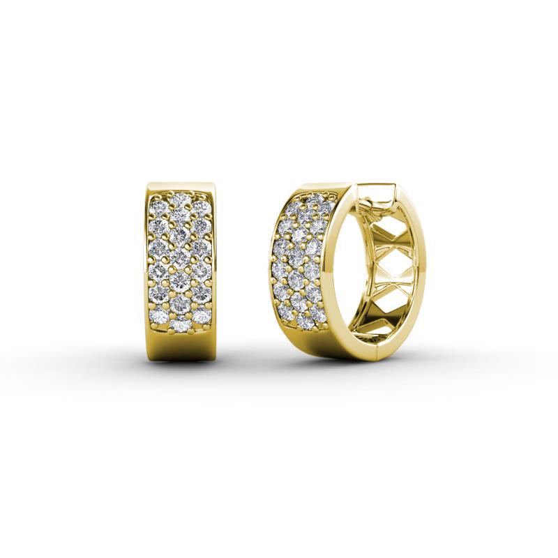 Anais 0.30 ctw Natural Diamond Women Three Row Hoop Earrings 