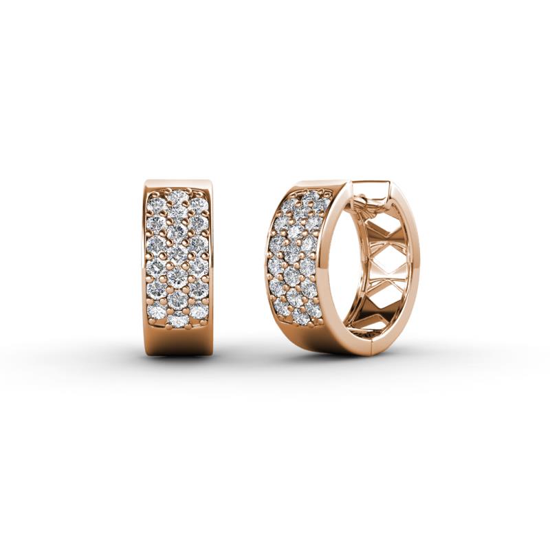 Anais 0.30 ctw Natural Diamond Women Three Row Hoop Earrings 