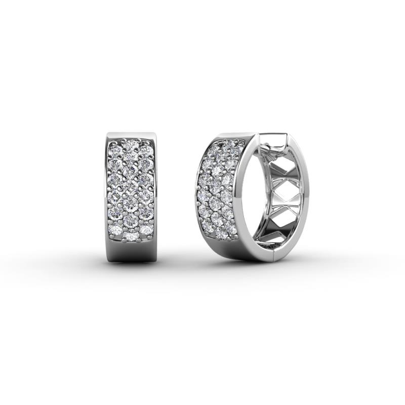 Anais 0.30 ctw Natural Diamond Women Three Row Hoop Earrings 