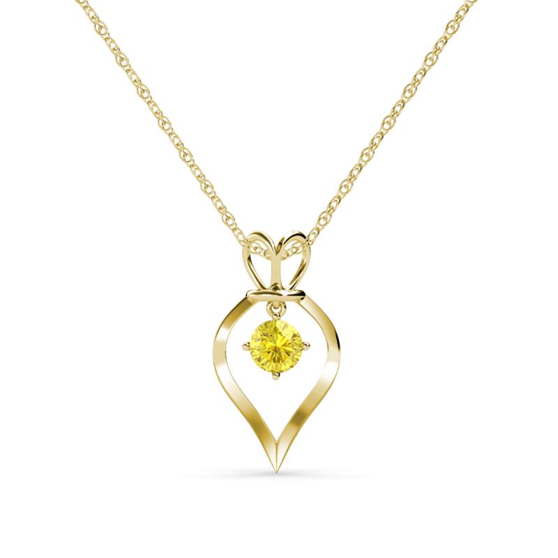 Sallie Yellow Sapphire Heart Pendant 