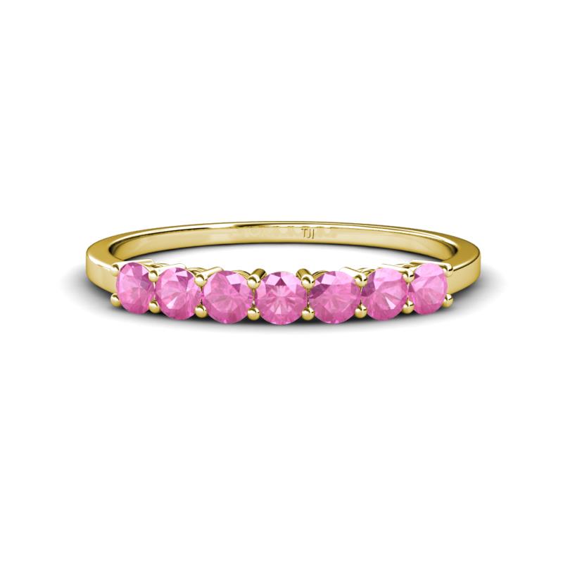 Vivian 3.00 mm Pink Sapphire Wedding Band 