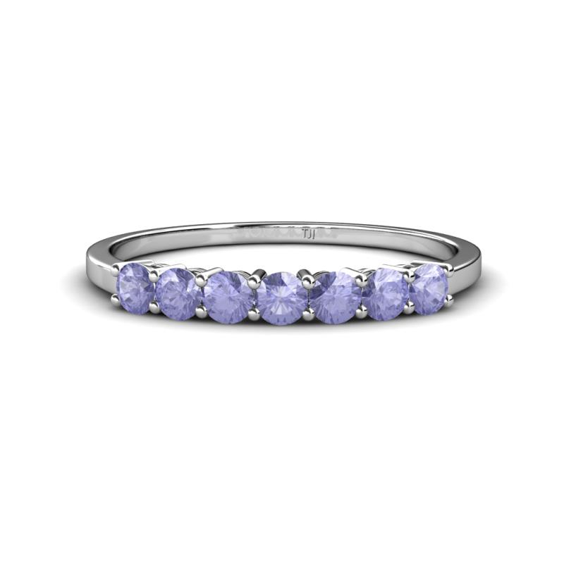 Vivian 3.00 mm Tanzanite 7 Stone Wedding Band 