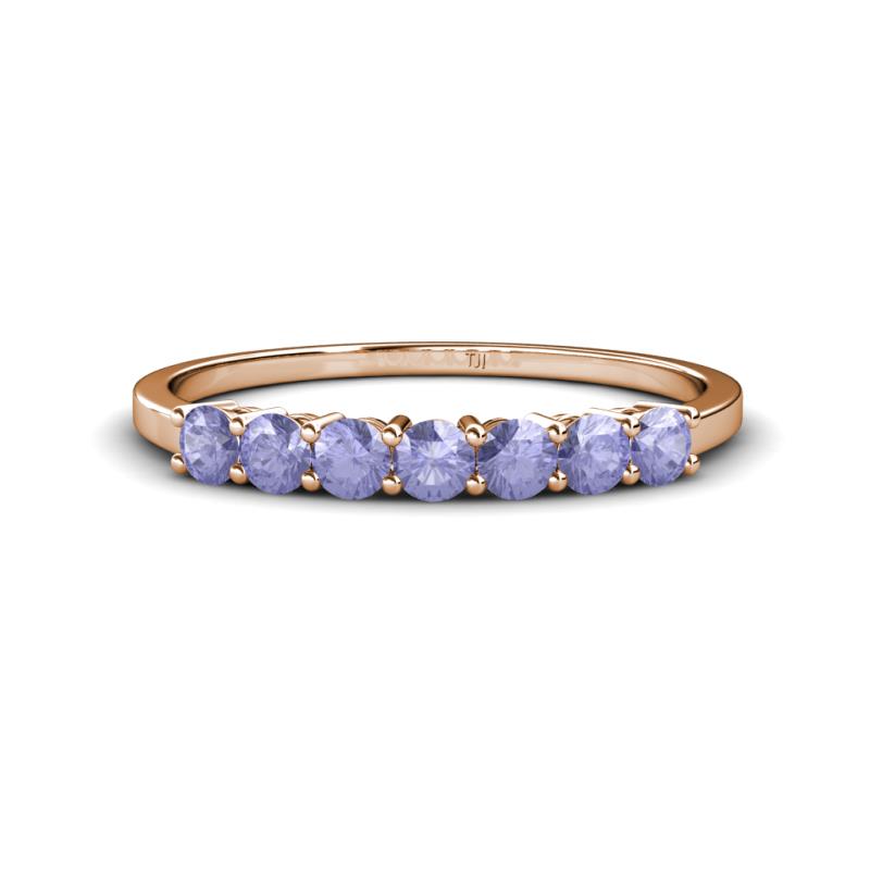 Vivian 3.00 mm Tanzanite 7 Stone Wedding Band 