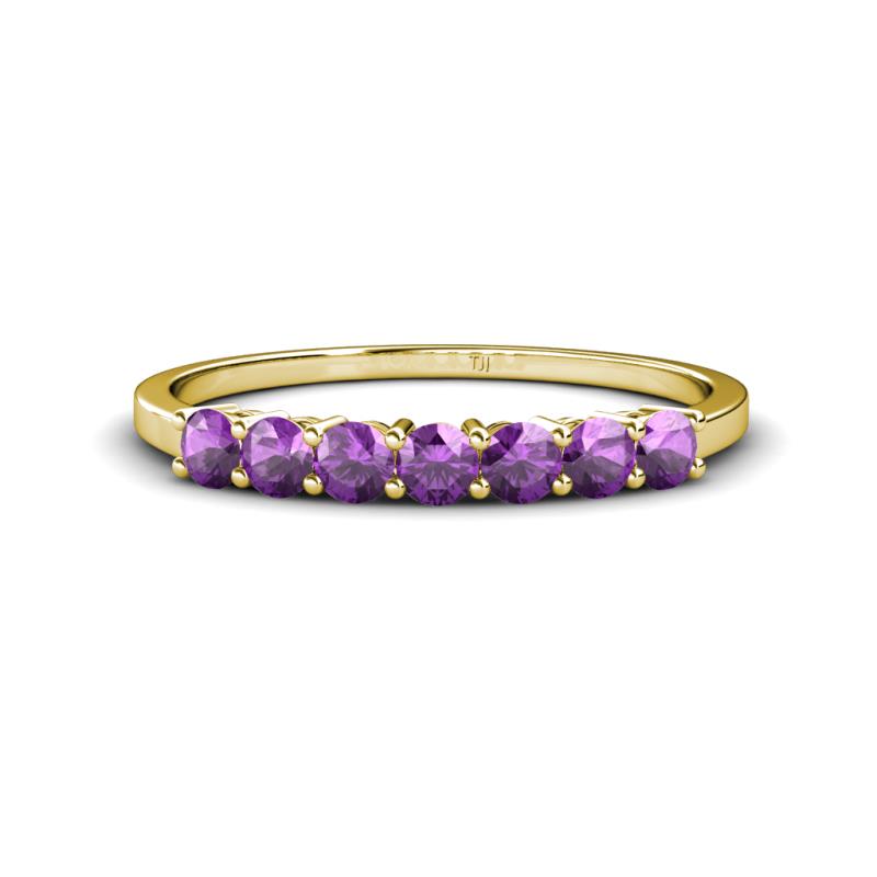 Vivian 3.00 mm Amethyst 7 Stone Wedding Band 