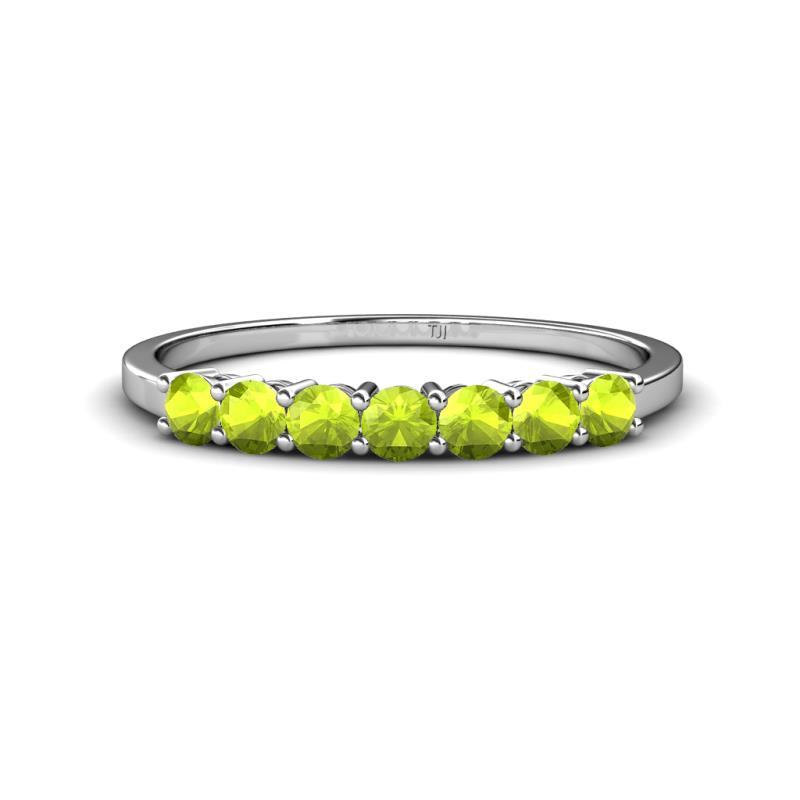 Vivian 3.00 mm Peridot 7 Stone Wedding Band 