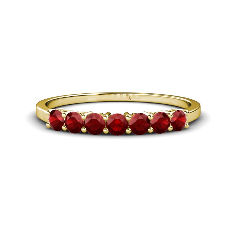 Vivian 3.00 mm Red Garnet Wedding Band 