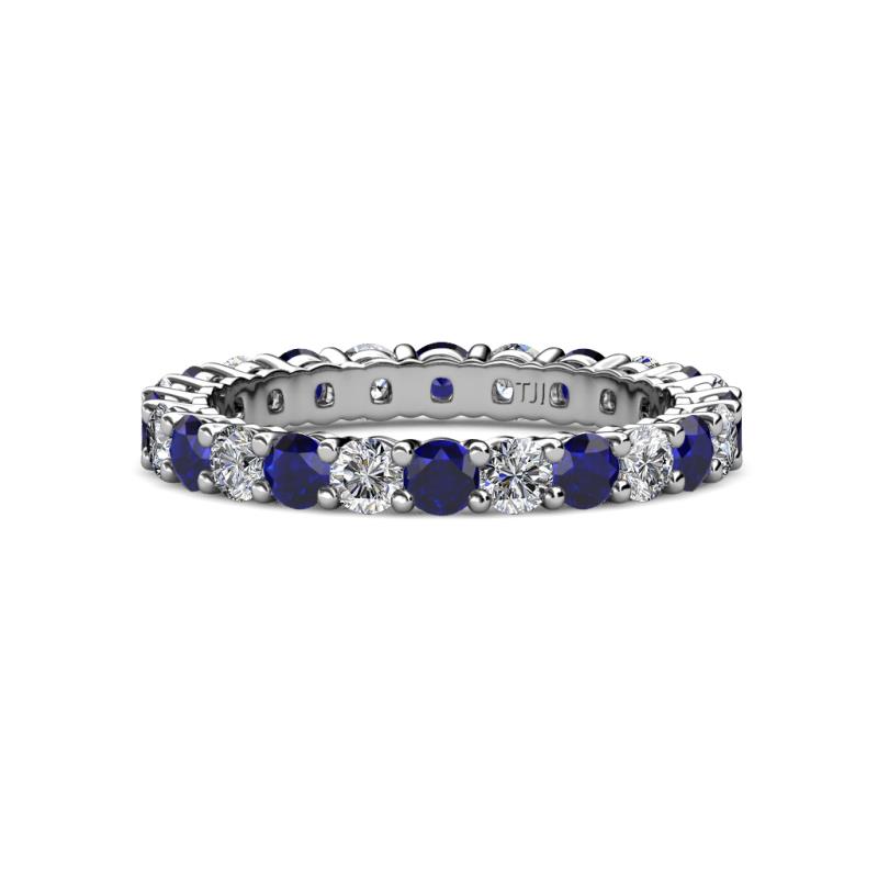 Evelyn 3.00 mm Blue Sapphire and Diamond Eternity Band 