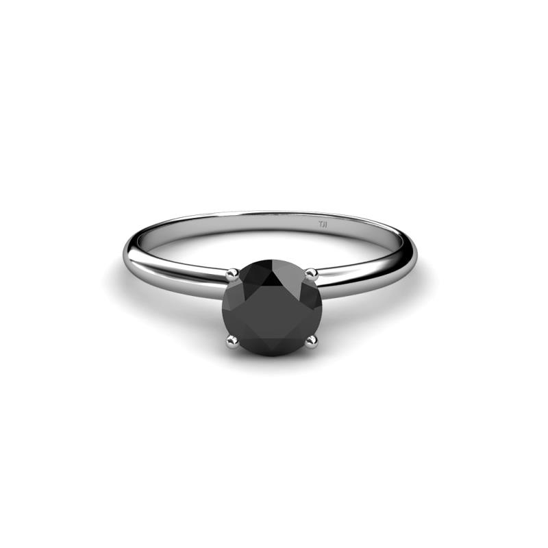 Cierra Black Diamond Solitaire Engagement Ring Black Diamond Round Shape Womens Solitaire Engagement Ring ct K White Gold