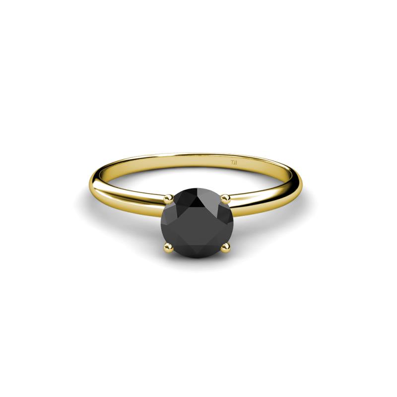 Cierra Black Diamond Solitaire Engagement Ring Black Diamond Round Shape Womens Solitaire Engagement Ring ct K Yellow Gold