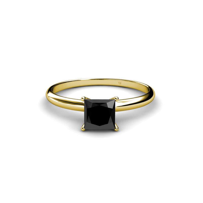 Black Diamond Solitaire Engagement Ring 