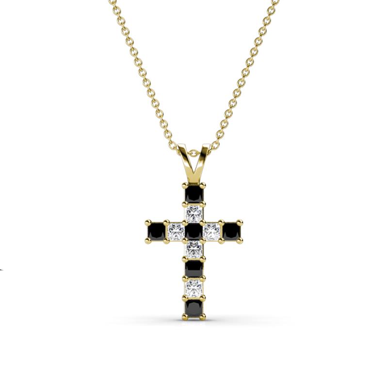 Ethel Black and White Diamond Cross Pendant 