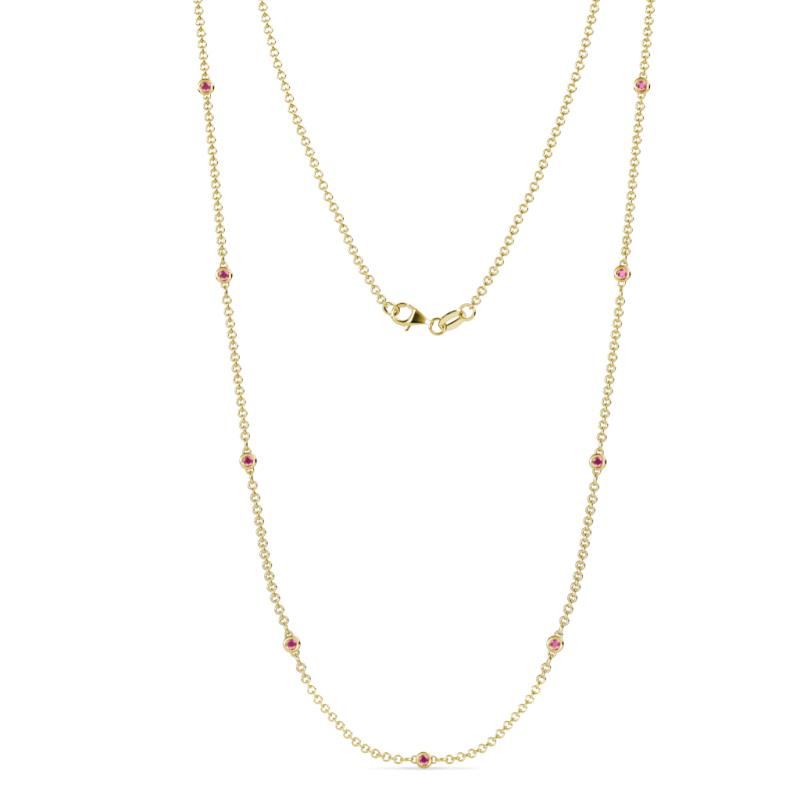 Adia (9 Stn/2mm) Pink Sapphire on Cable Necklace 