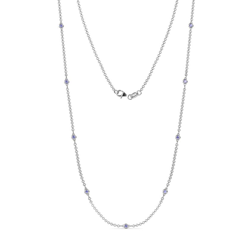 Adia (9 Stn/2mm) Tanzanite on Cable Necklace 