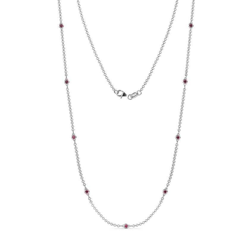 Adia (9 Stn/2mm) Ruby on Cable Necklace 