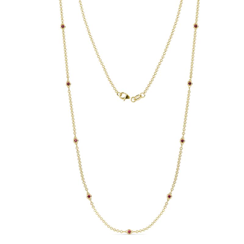 Adia (9 Stn/2mm) Ruby on Cable Necklace 