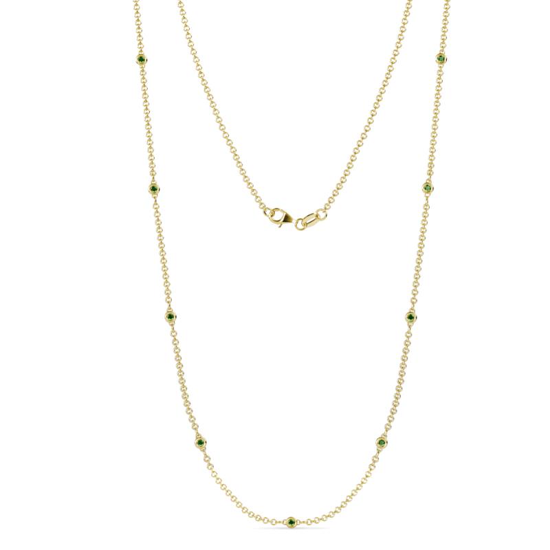 Adia (9 Stn/2mm) Green Garnet on Cable Necklace 