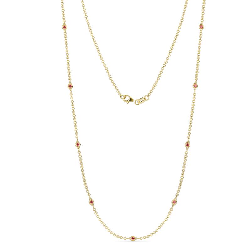 Adia (9 Stn/2mm) Pink Tourmaline on Cable Necklace 