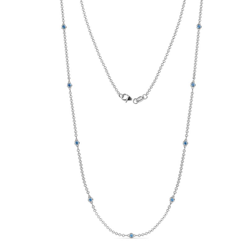 Adia (9 Stn/2mm) Blue Topaz on Cable Necklace 
