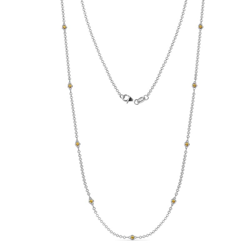 Adia (9 Stn/2mm) Citrine on Cable Necklace 
