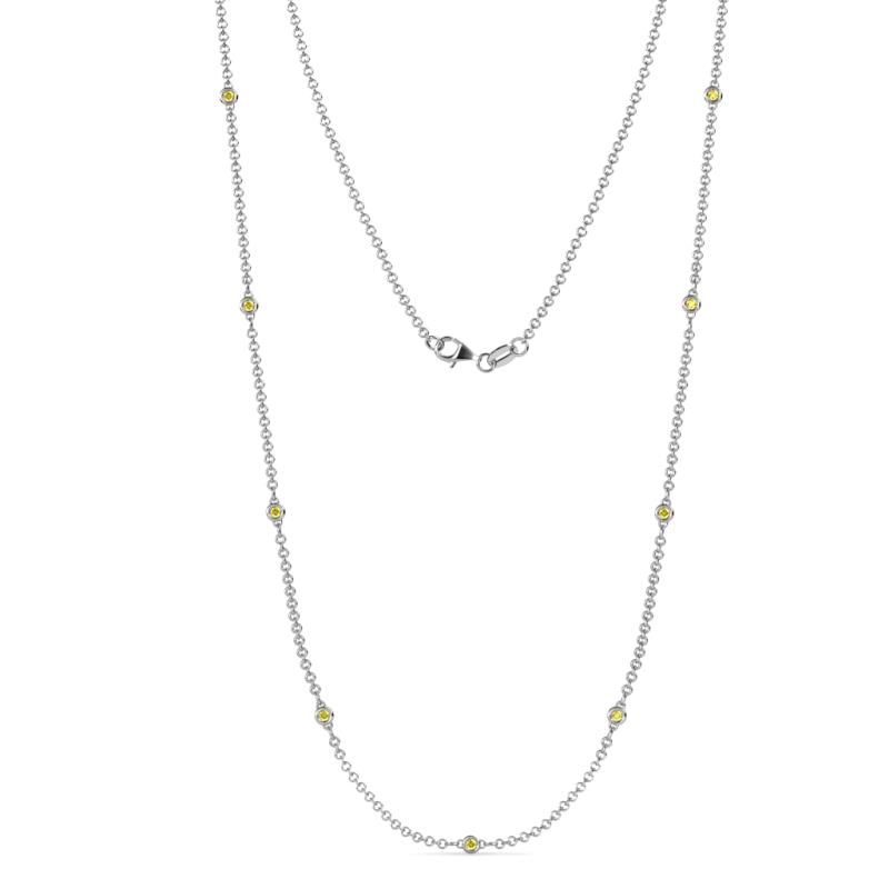 Adia (9 Stn/2mm) Yellow Sapphire on Cable Necklace 