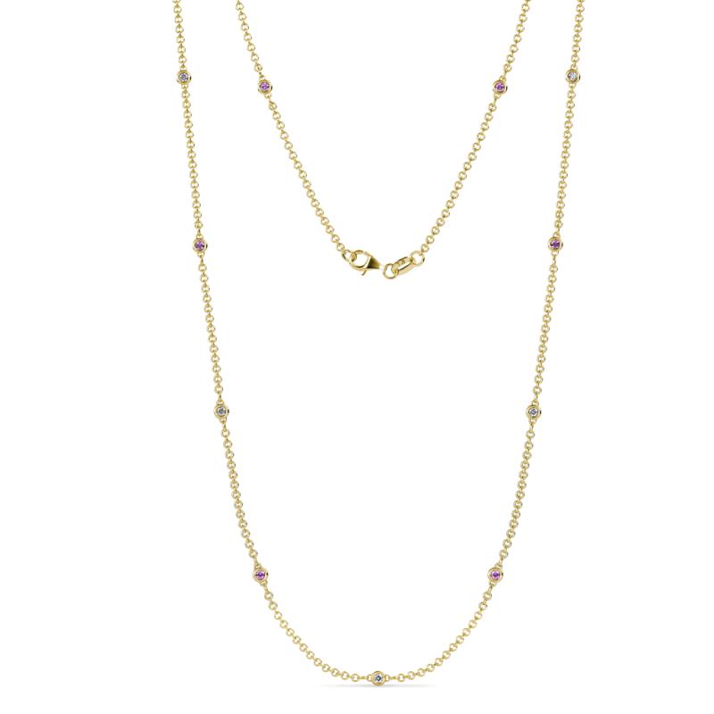 Asta (11 Stn/2mm) Petite Amethyst and Diamond on Cable Necklace 