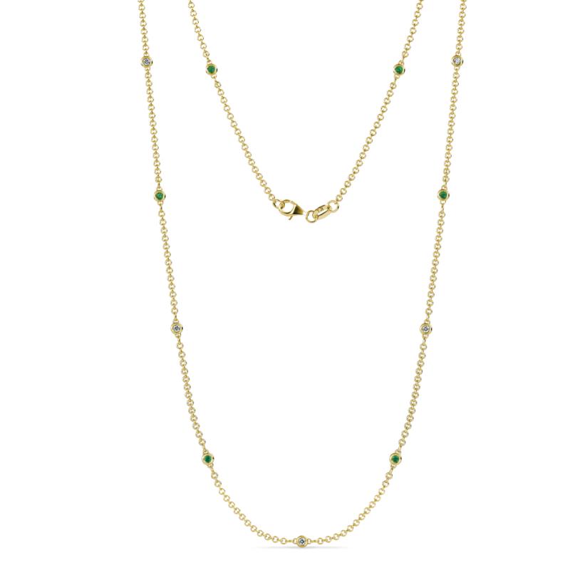 Asta (11 Stn/2mm) Petite Emerald and Diamond on Cable Necklace 