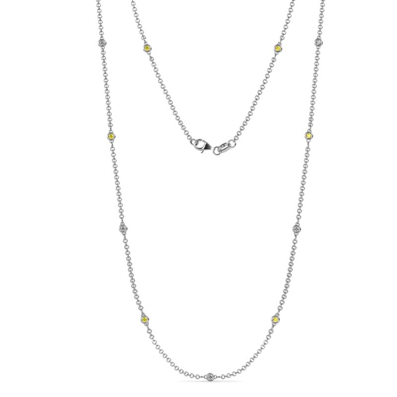 Asta (11 Stn/2mm) Petite Yellow Sapphire and Diamond on Cable Necklace 